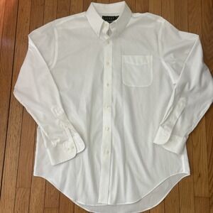 Polo Ralph Lauren Classic Fit No button-down shirt in white Size 16 1/2, 34/35